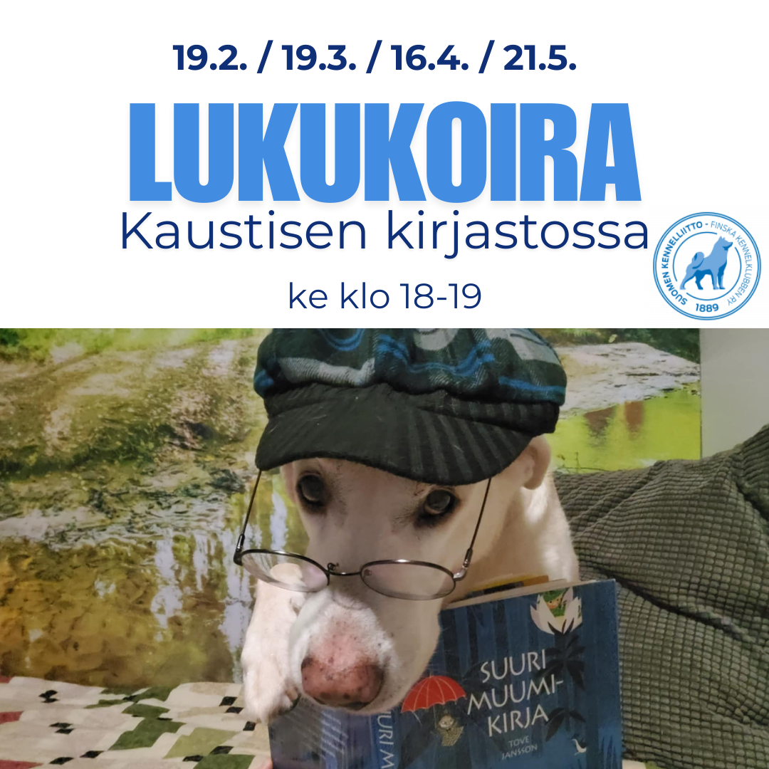 Lukukoira Kaustisen kunnankirjastossa