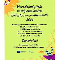 Vieraslajinäyttely Kaustisen kirjastossa